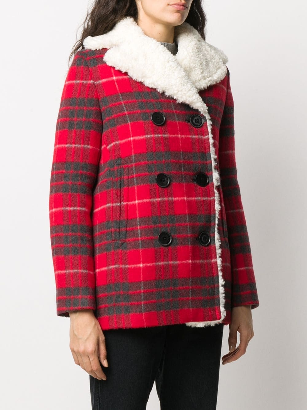 Alida checked peacoat - 3