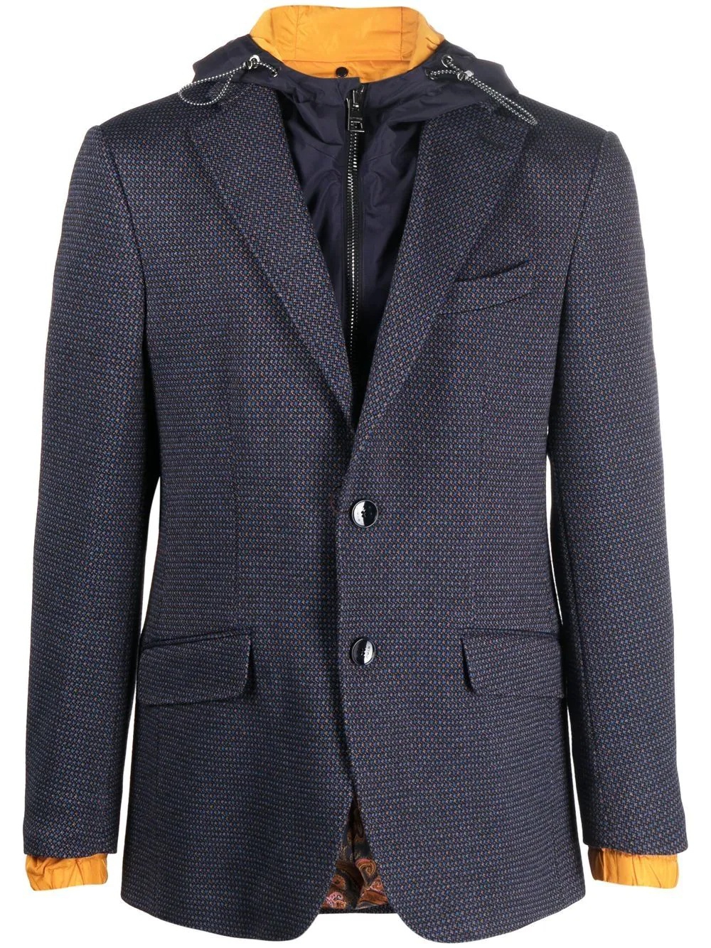 layered single-breasted blazer - 1