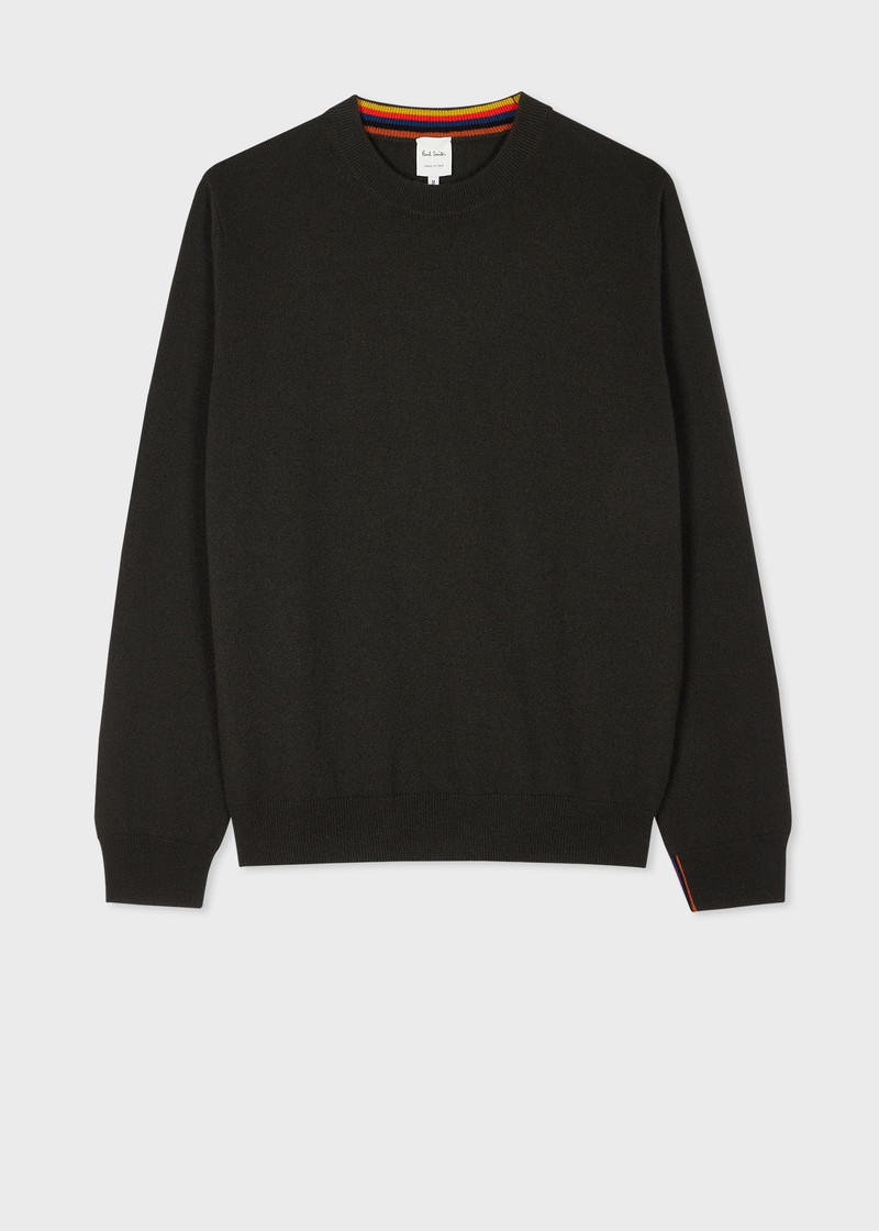Dark Green Cashmere Crew Neck Sweater - 1