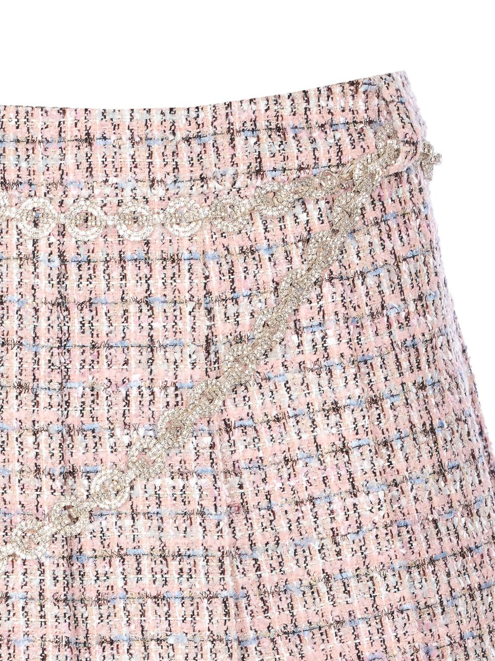 crystal-embellished tweed mini skirt - 4