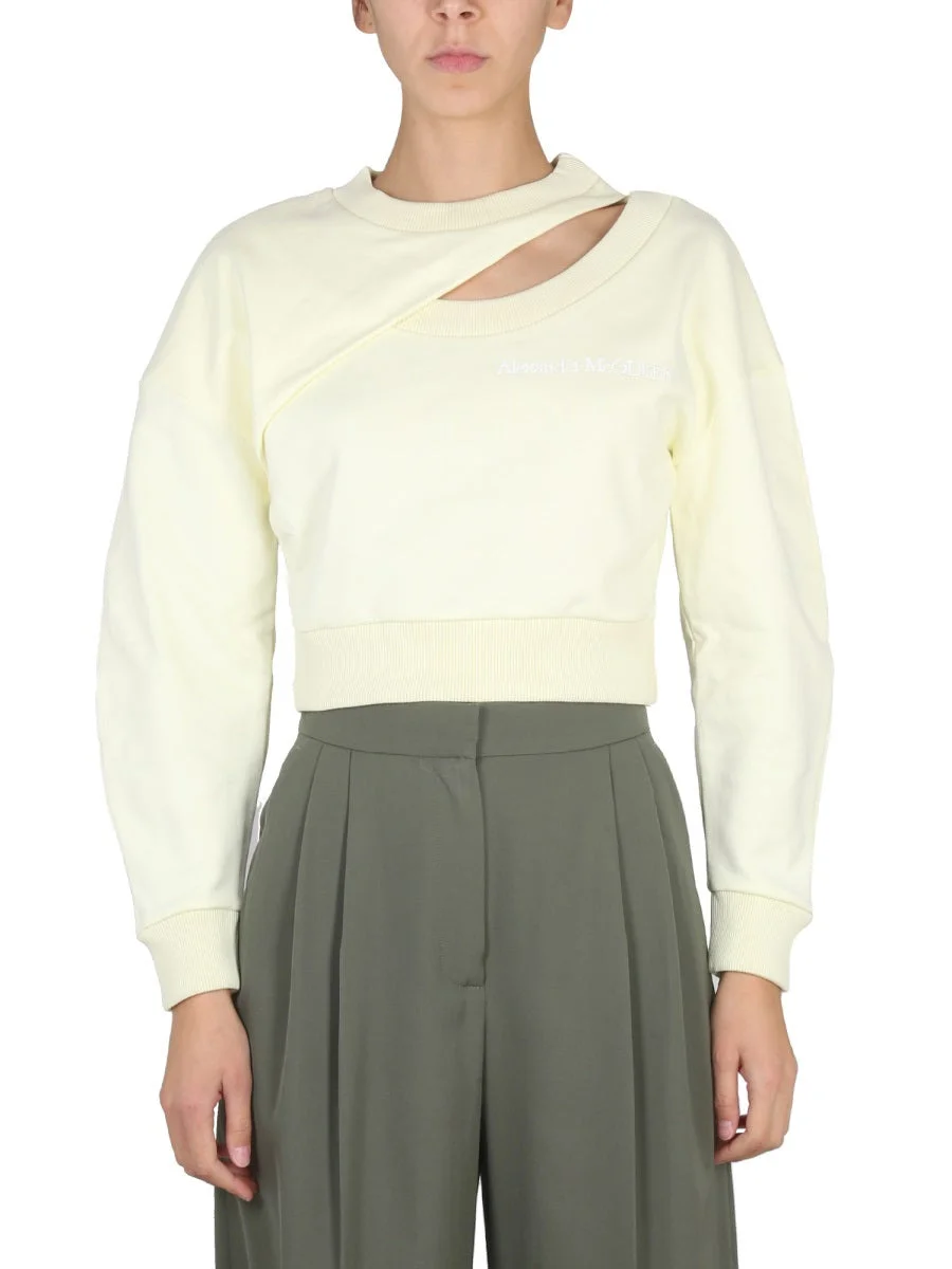 Alexander Mcqueen Women Cropped Sweatshirt - 1