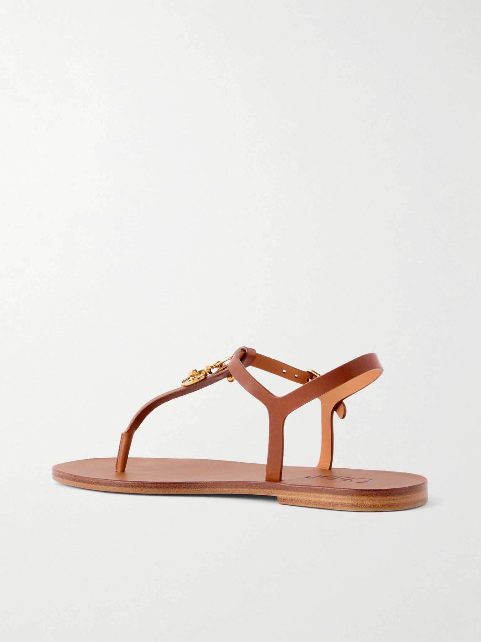 Charms embellished leather sandals Tan - 3