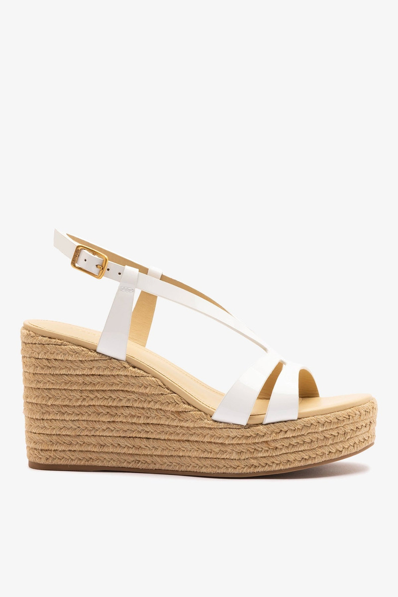 Daphne Espadrille Sandal White Patent Leather 1
