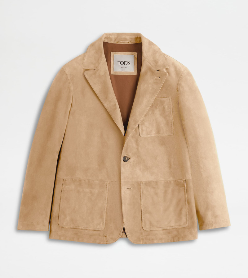 PASHMY BLAZER IN SUEDE - BEIGE 1