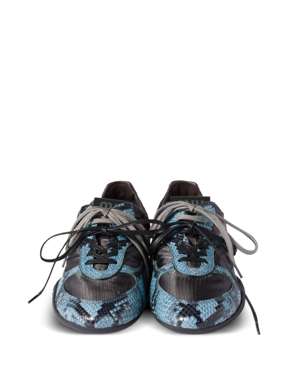 snakeskin-insert sneakers - 2
