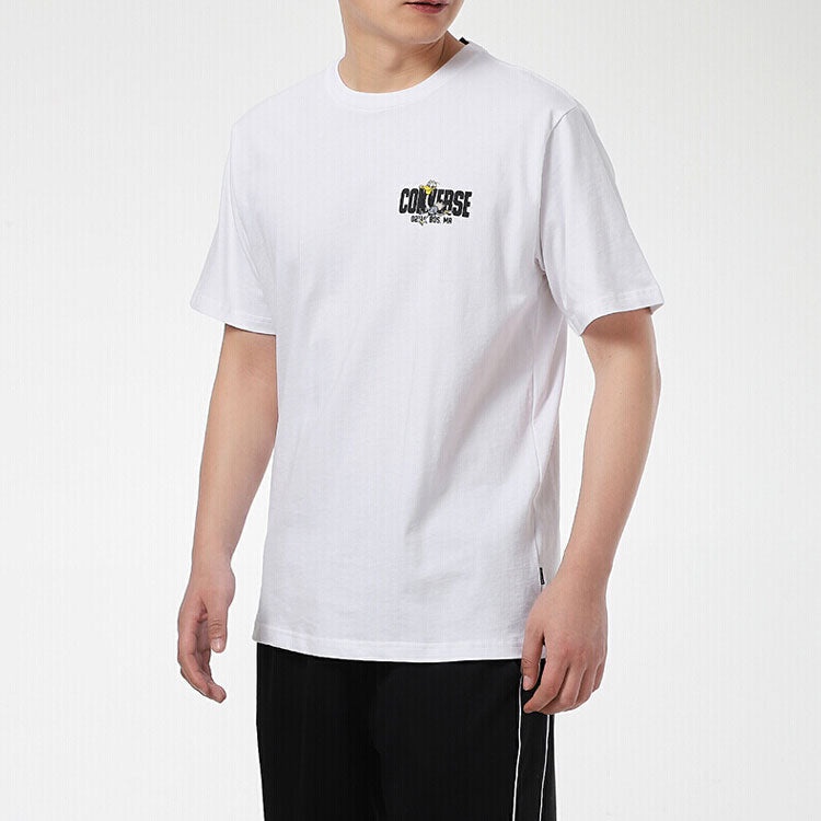 Converse Alphabet Cartoon Printing Sports Short Sleeve White 10021124-A02 - 5
