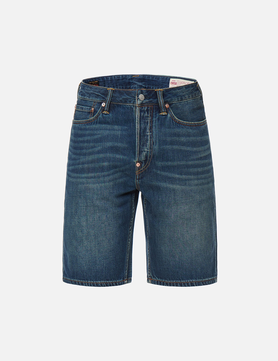 DAICOCK DISCHARGED PRINT AND EMBROIDERY DENIM SHORTS - 1