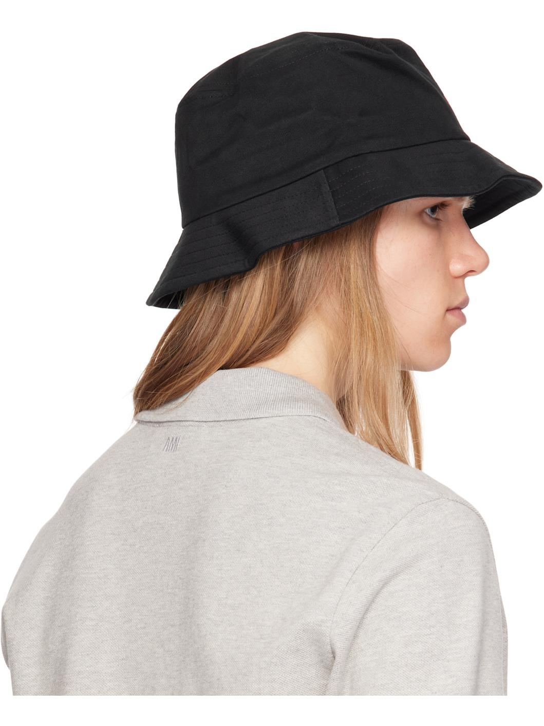 Black Ami de Coeur Embroidery Bucket Hat - 3
