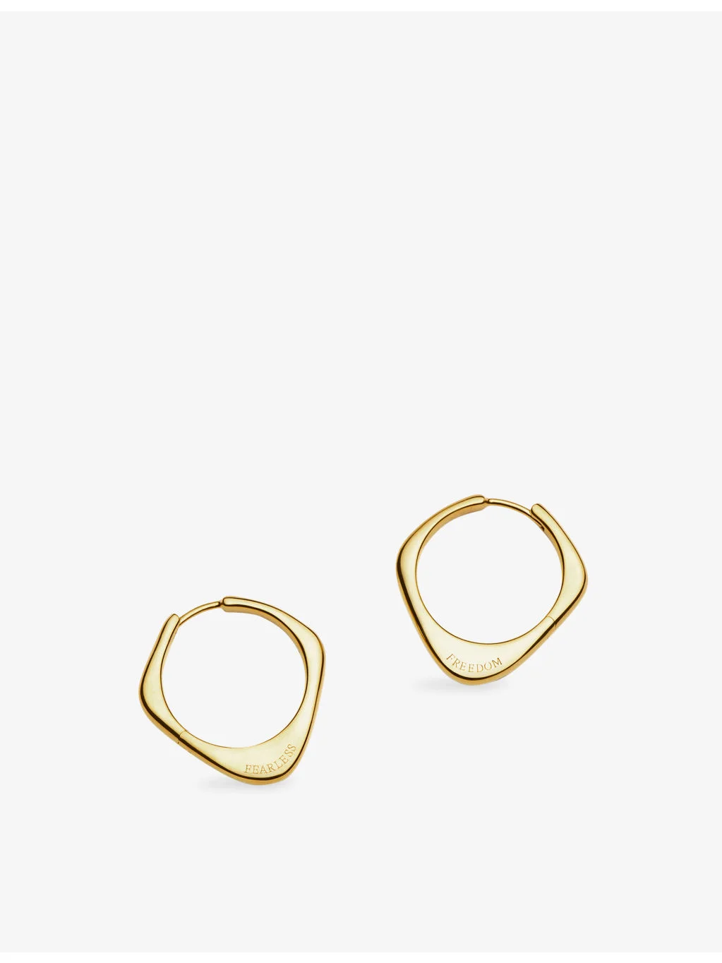 Harris Reed Fearless Medium 18ct Yellow-Gold Plated Brass Hoop Earrings - 1