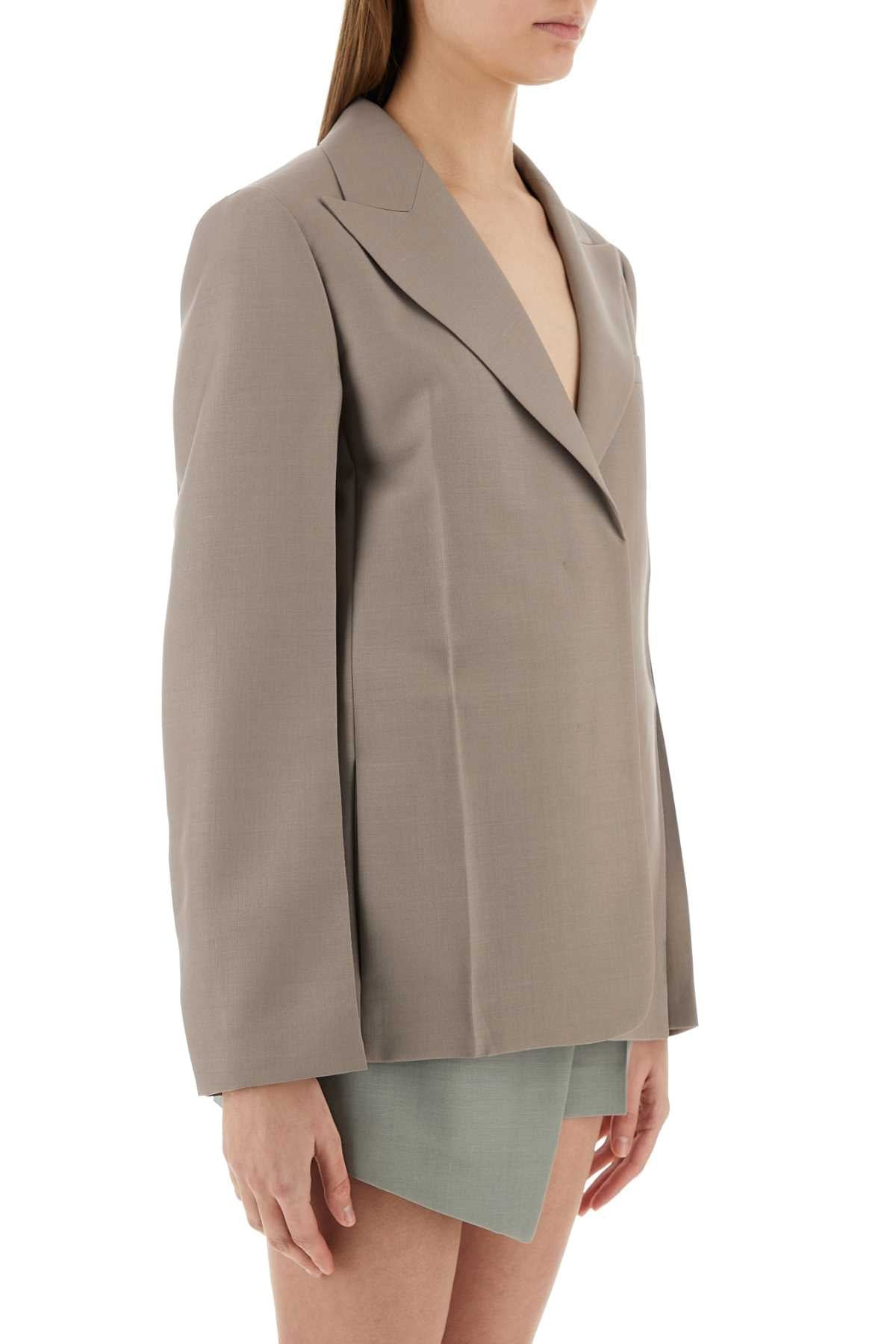 Fendi Woman Dove Grey Mohair Blend Blazer - 3