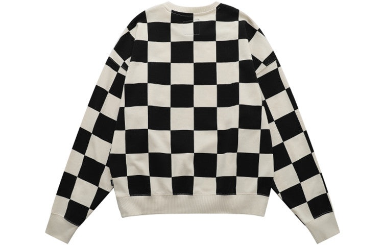 Vans Checkerboard Round Neck Pullover Sweatshirt 'Black White' VN0A5H98J0Z - 2