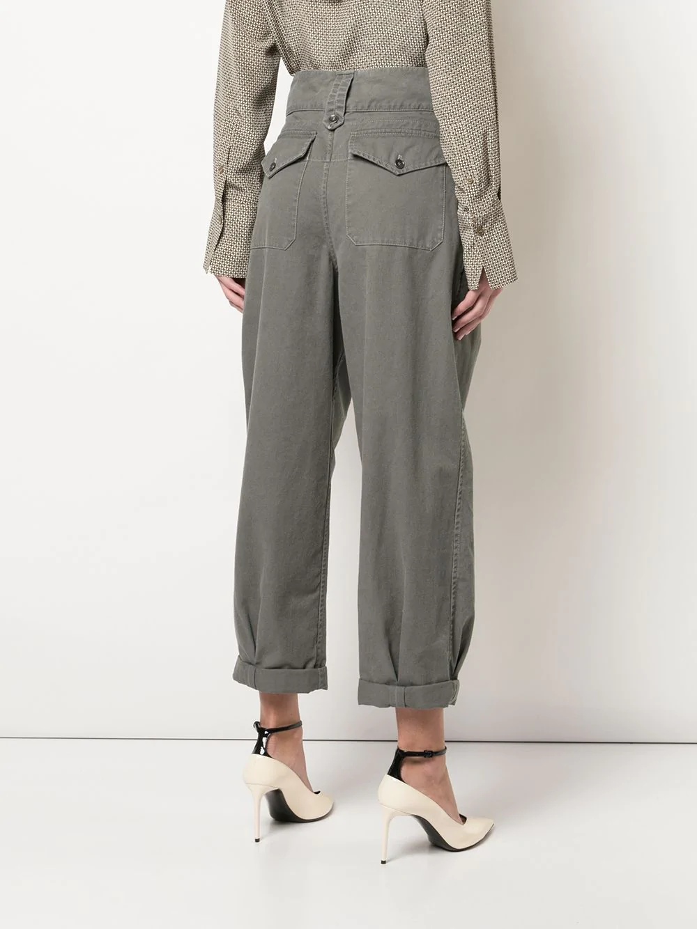 high-waisted cropped trousers - 4