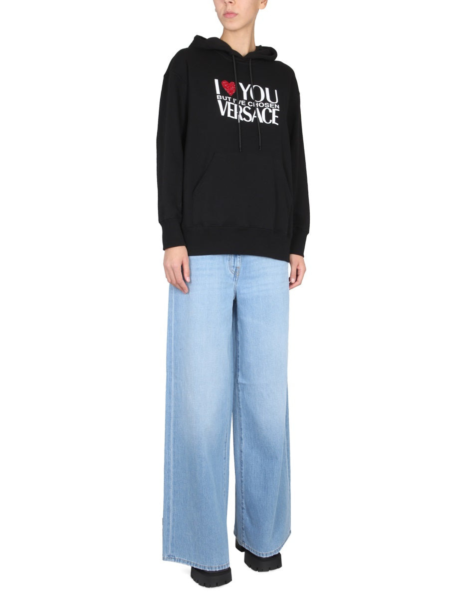 Versace Women Sweatshirt With I Love You Logo - 2