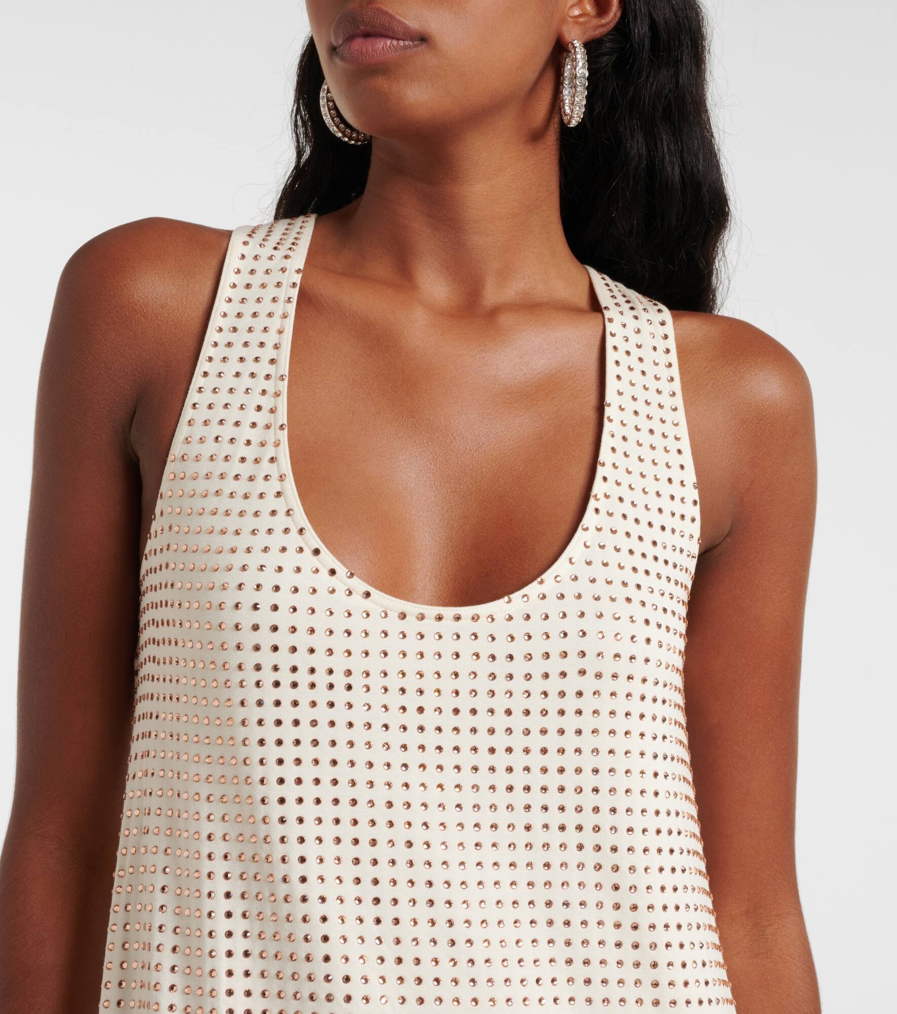 Crystal-embellished jersey minidress - 4