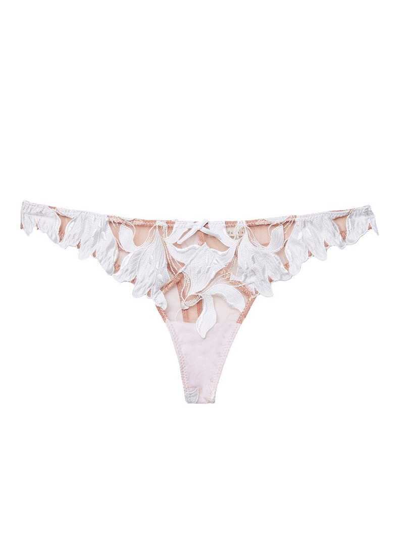 Lily Embroidery Hipster Thong - 1