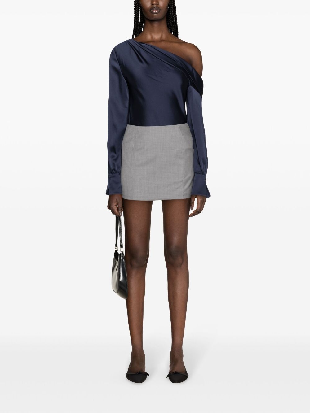 Alice asymmetric draped-shoulder blouse - 2