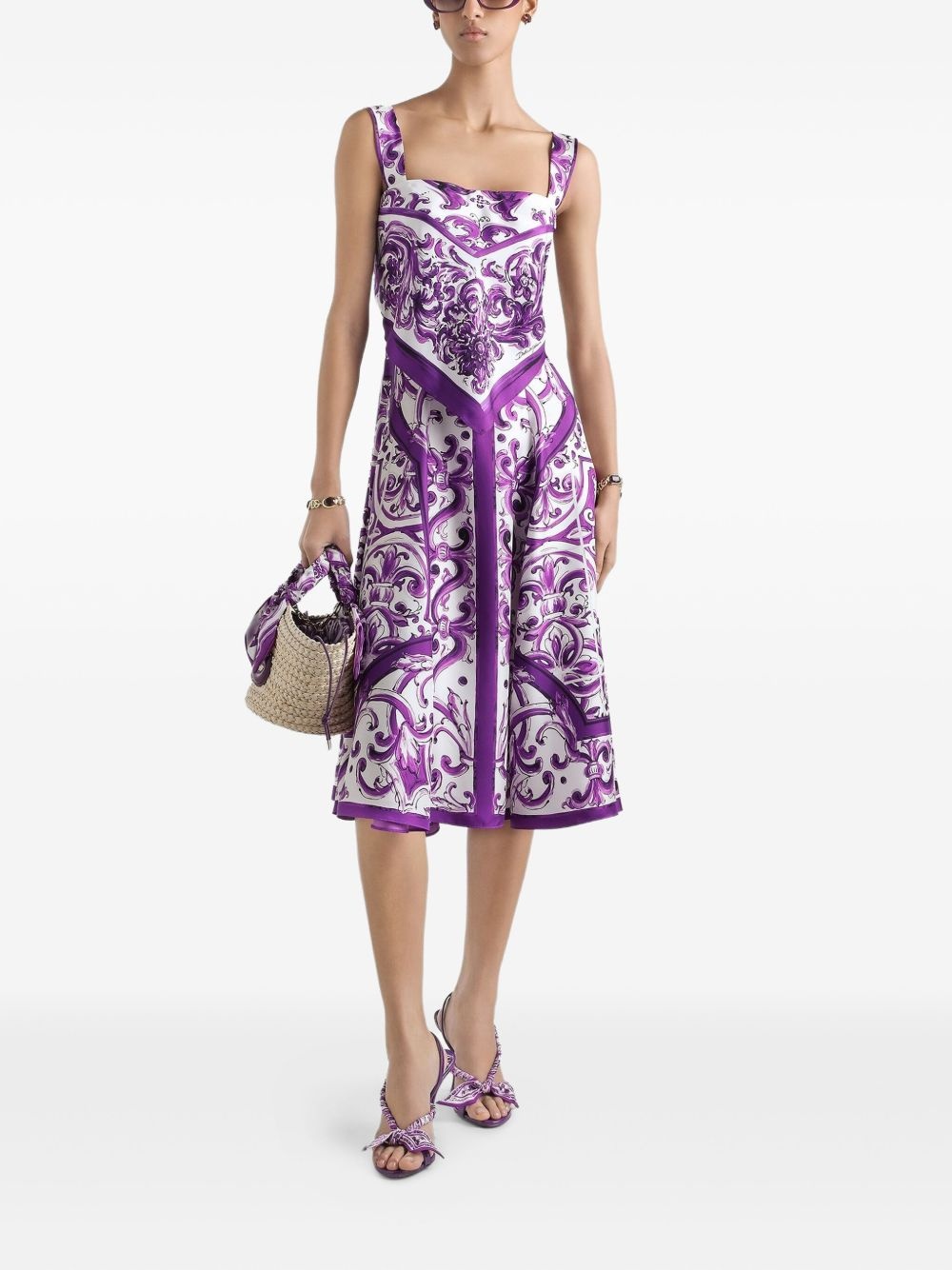 Majolica-print midi dress - 2