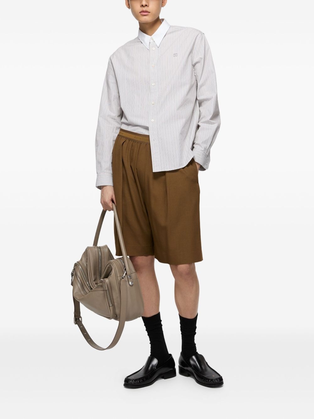 pleated wide-leg shorts - 2