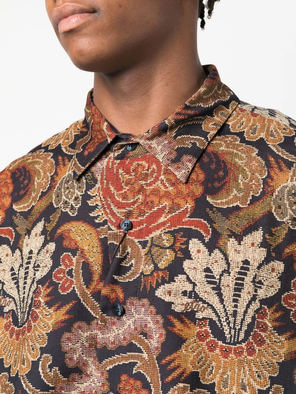 patterned-jacquard cotton shirt - 5