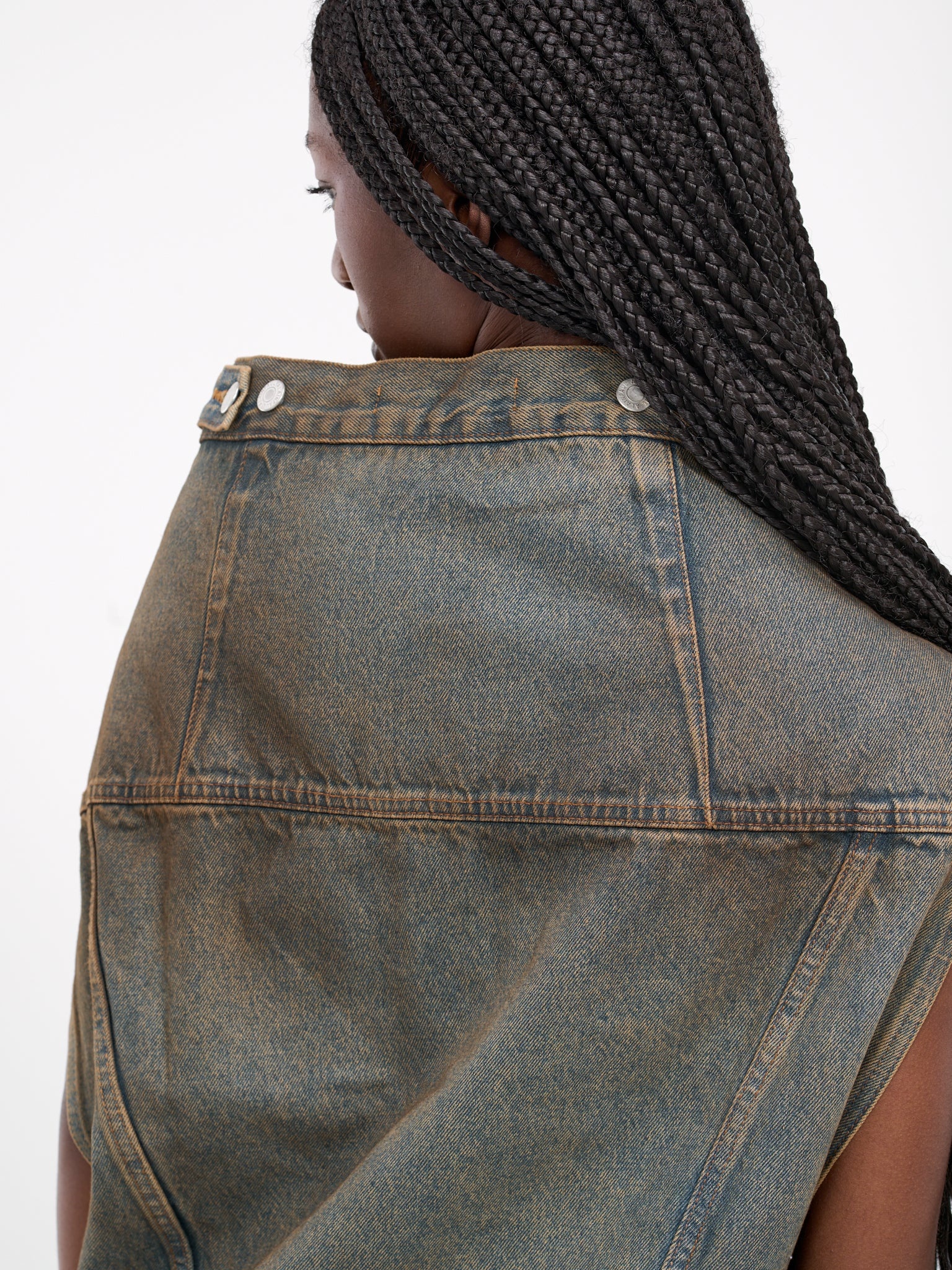 Denim Wide Neck Vest - 4