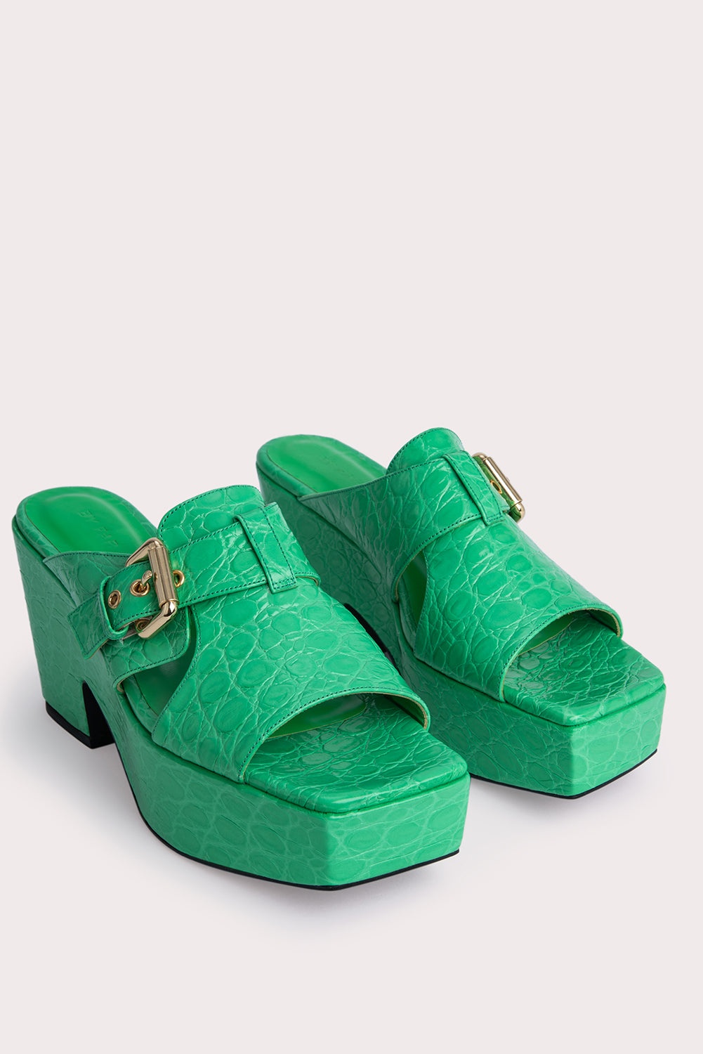 Lenka Super Green Circular Croco Embossed Leather - 2