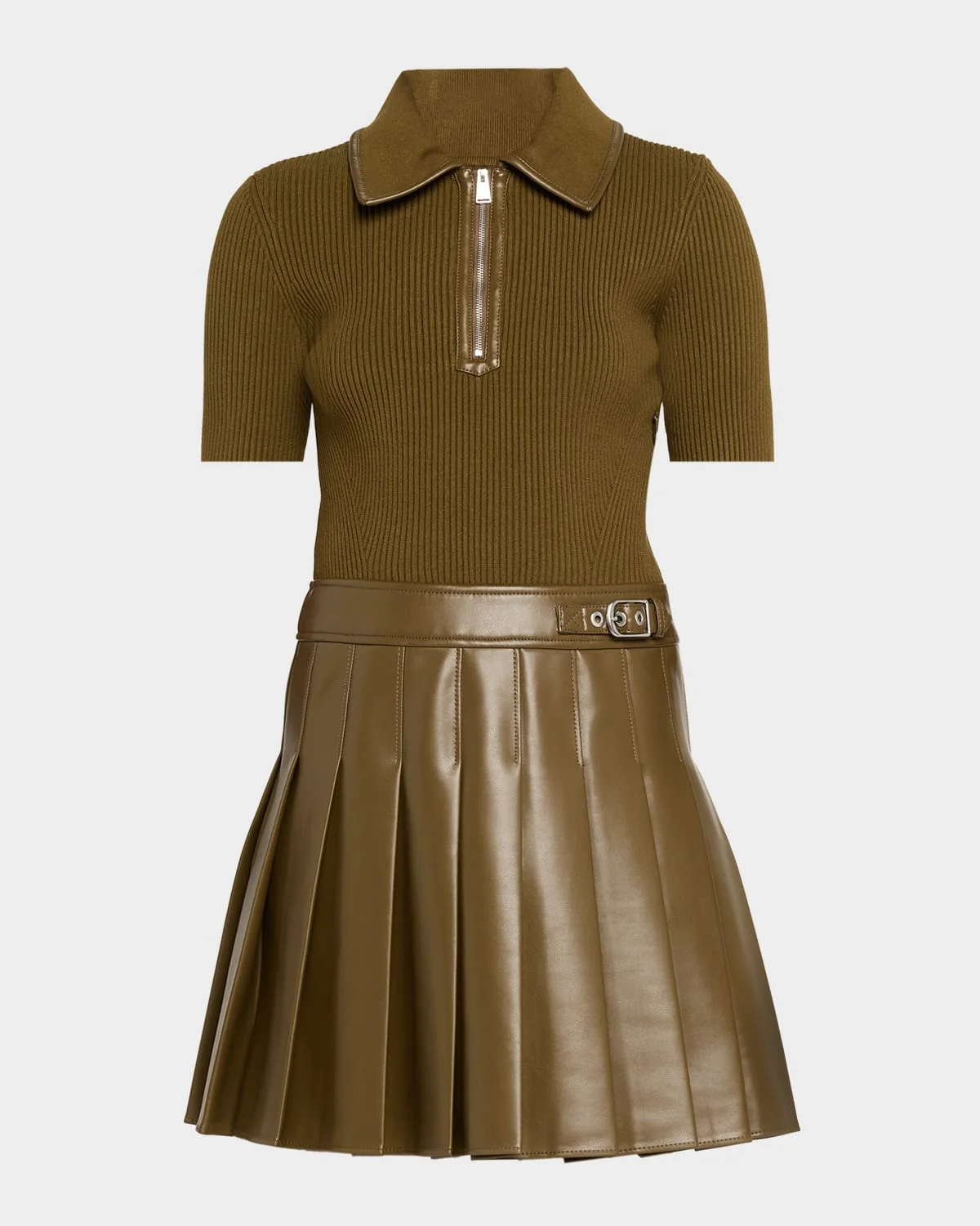 Linnie Pleated Combo Mini Dress - 1