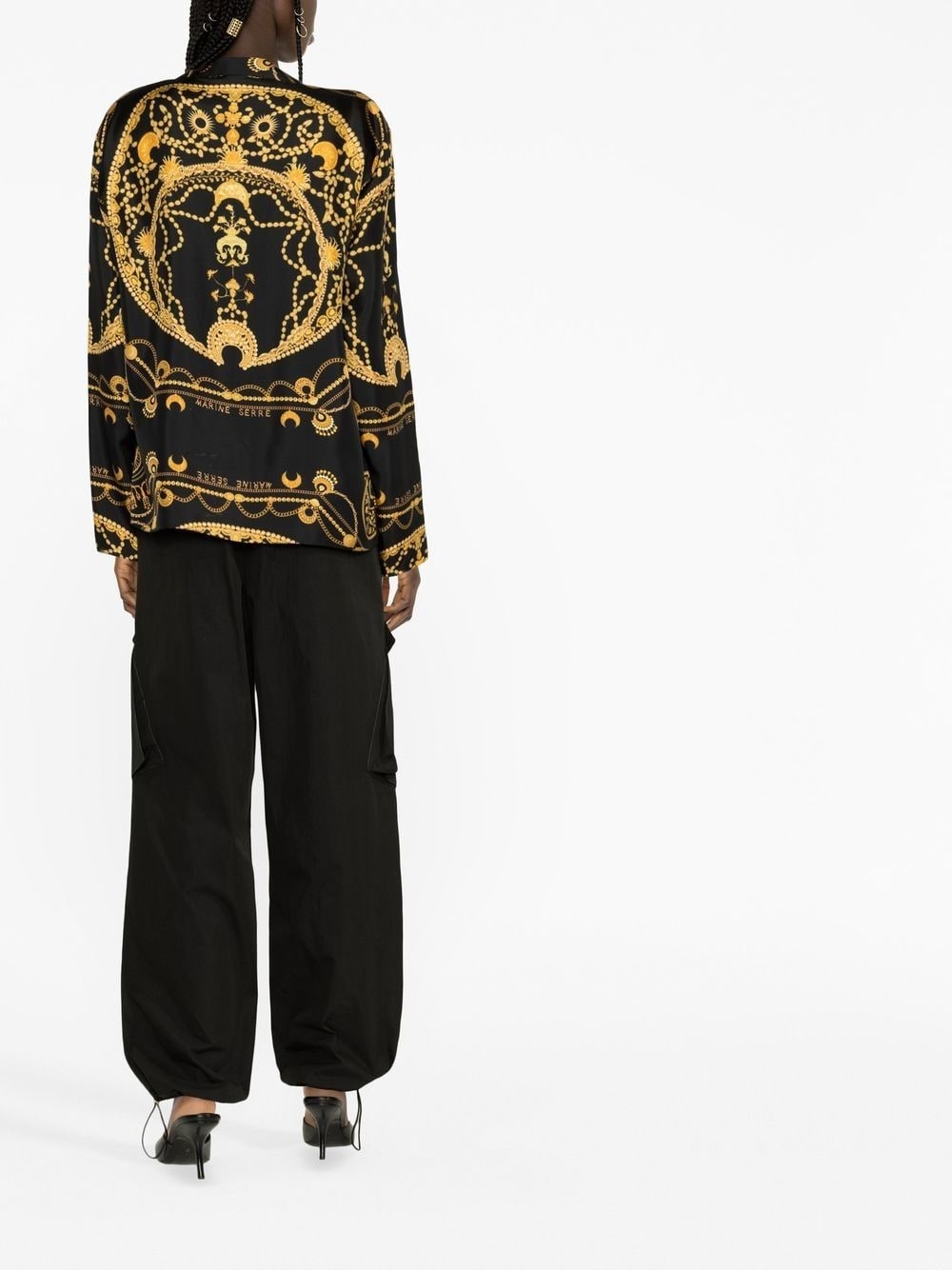 chain-print silk shirt - 4