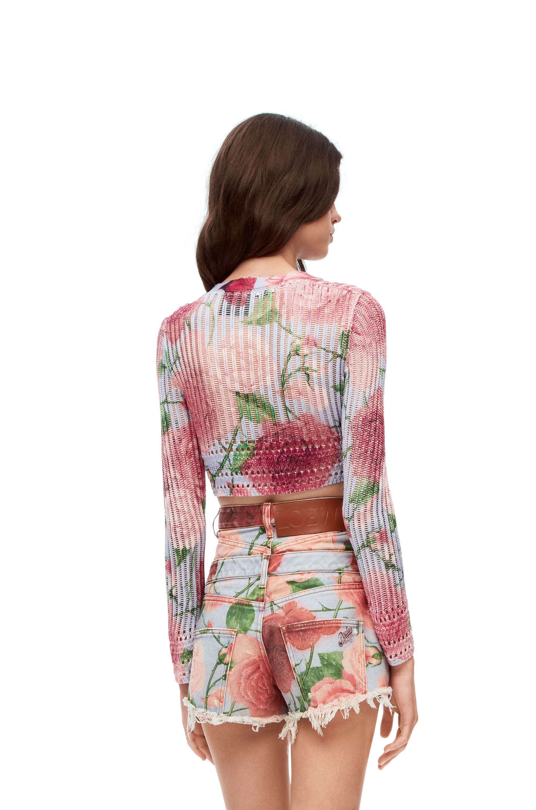 Roses cropped cardigan in viscose - 4