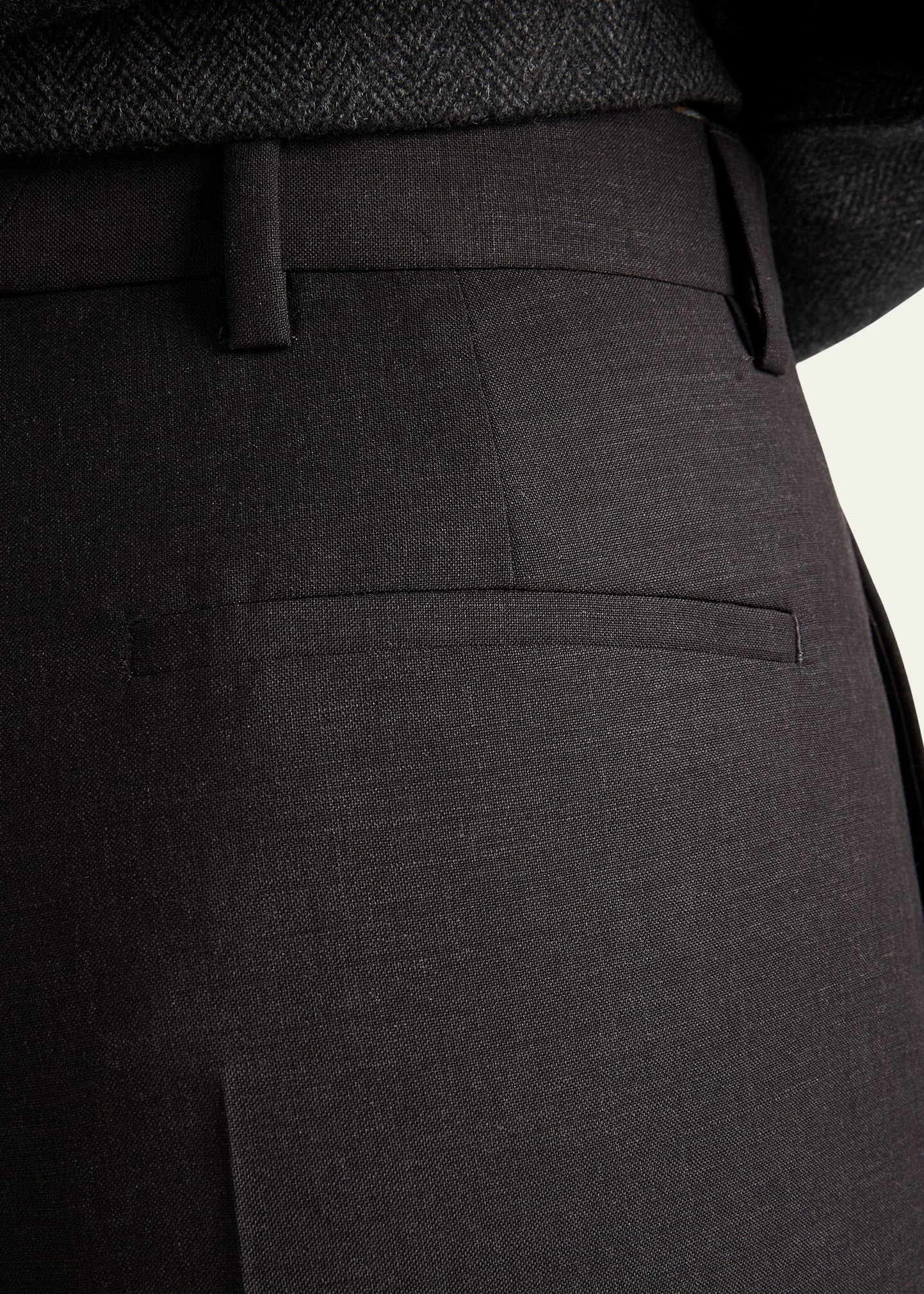 Cropped Wool Check Tailored Pants - 5