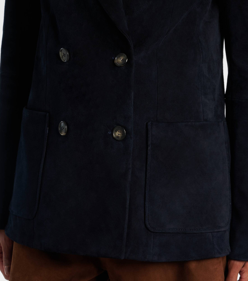 Suede double-breasted blazer 5