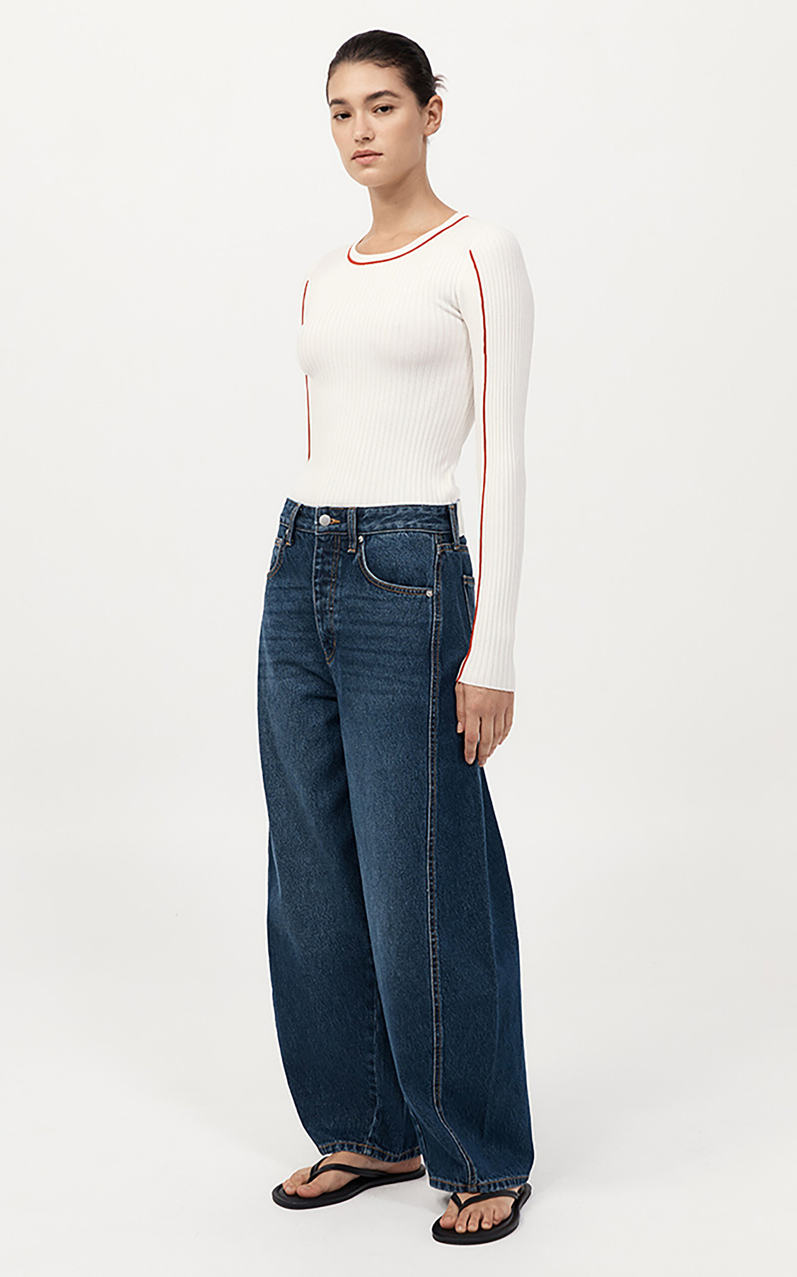 Fine Line Long-Sleeve Top off-white - 4