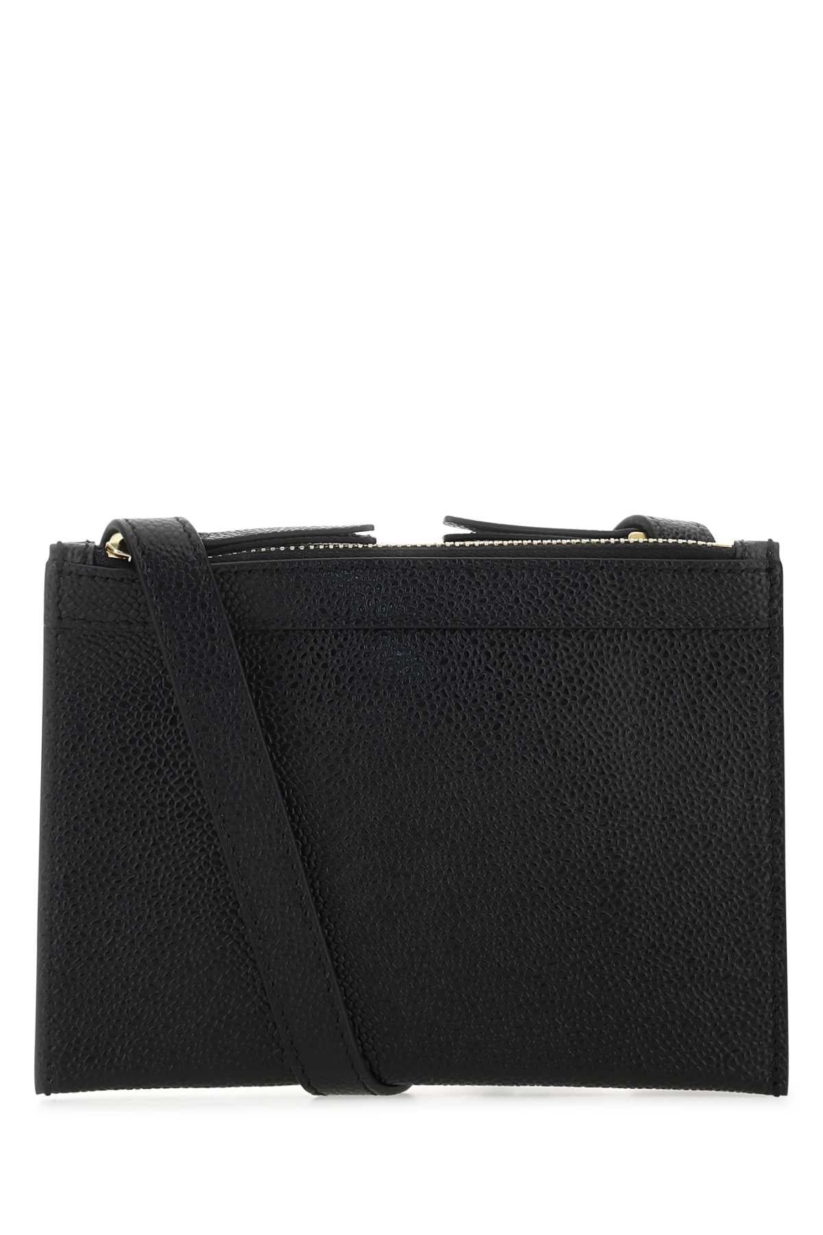 Thom Browne Women Black Leather Mini Document Holder - 3
