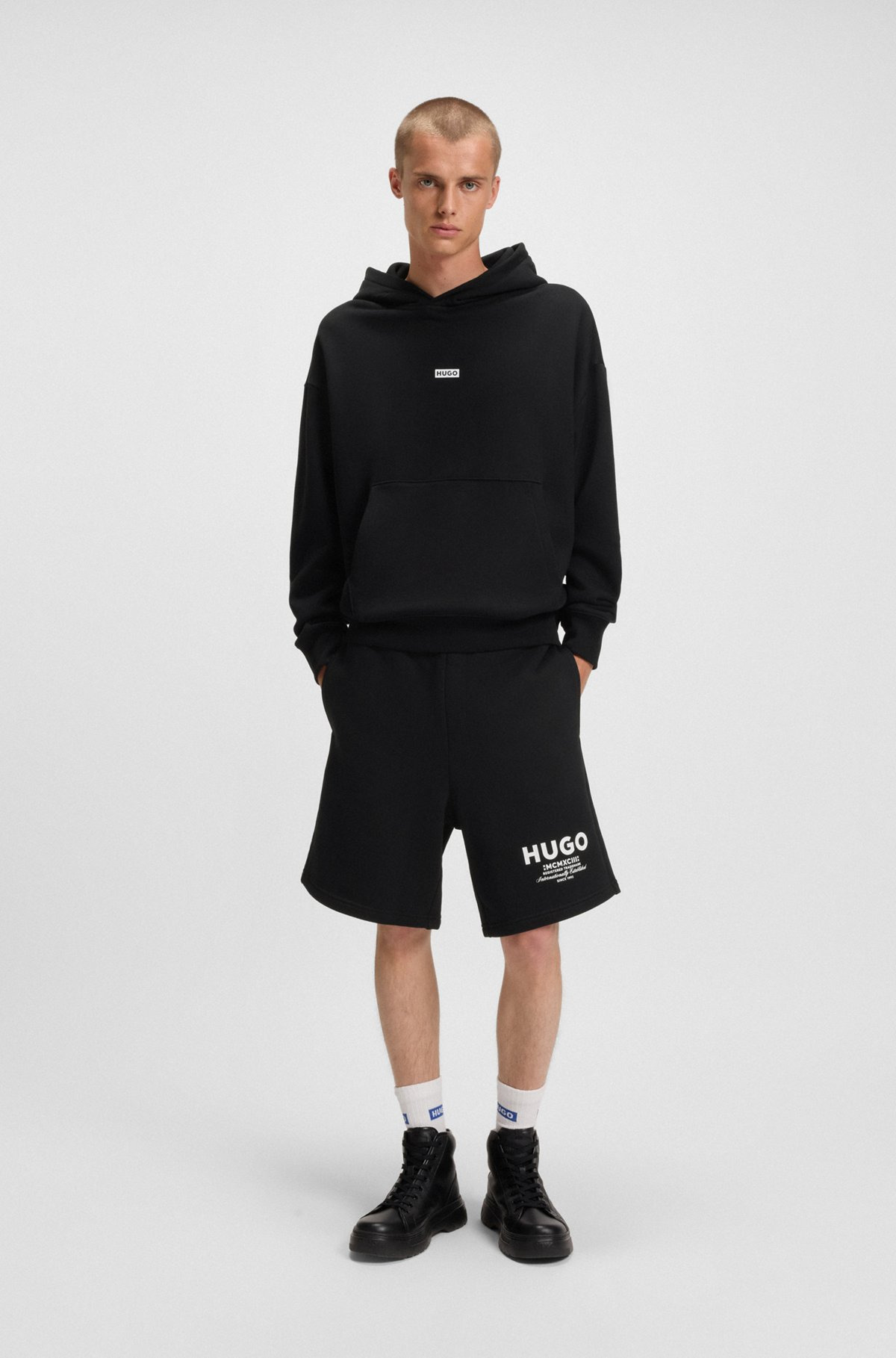COTTON-TERRY LOOSE-FIT HOODIE WITH LOGO DETAILS - 4