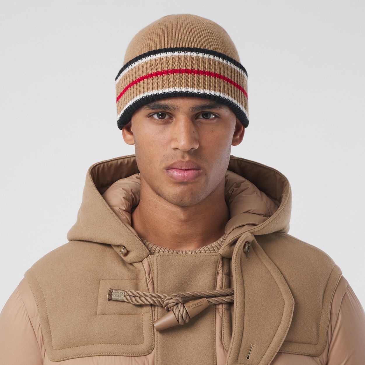 Reversible Icon Stripe Cashmere Cotton Beanie - 4