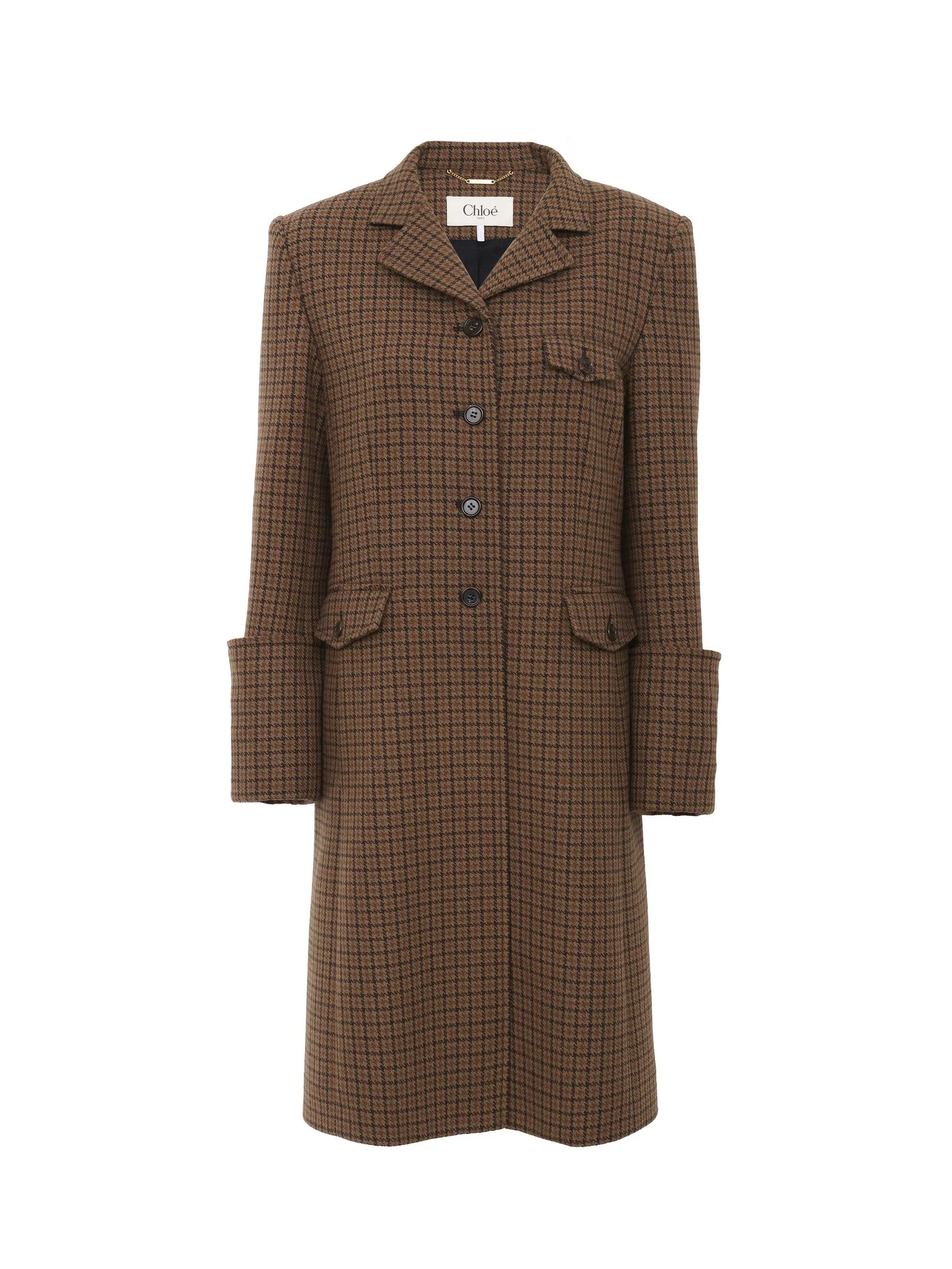 RIDING COAT IN HOUNDSTOOTH WOOL - 1