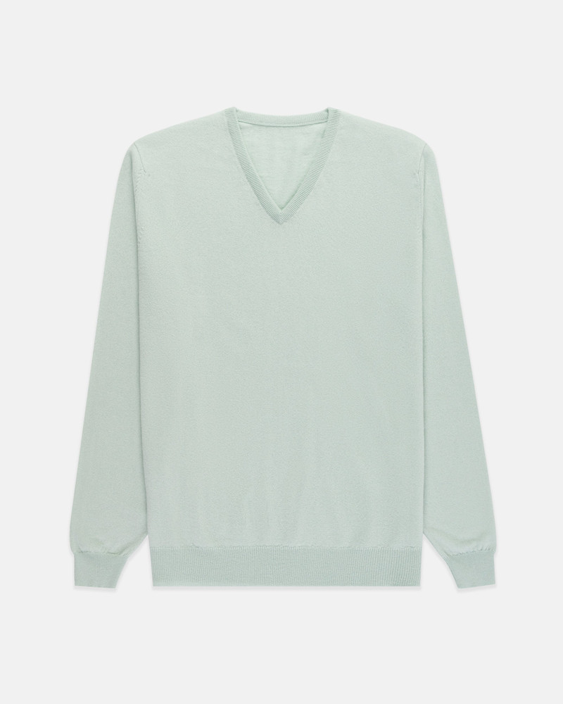 J. PRESS MADE-IN-SCOTLAND ETON BLUE CASHMERE V-NECK SWEATER - CLASSIC FIT outlook