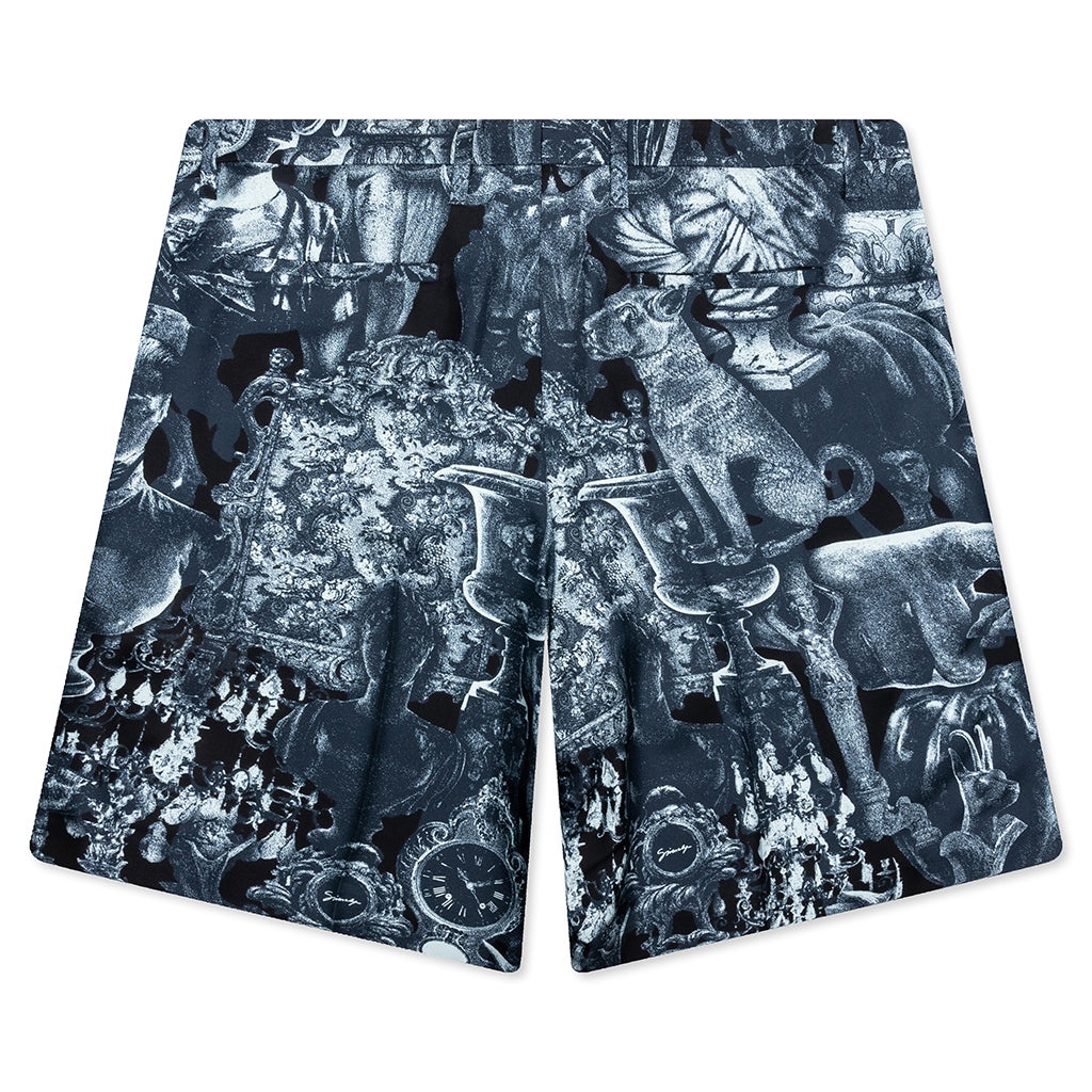 SILK BERMUDA SHORTS WITH HUBERT OBJECTS - BLACK/NAVY - 2