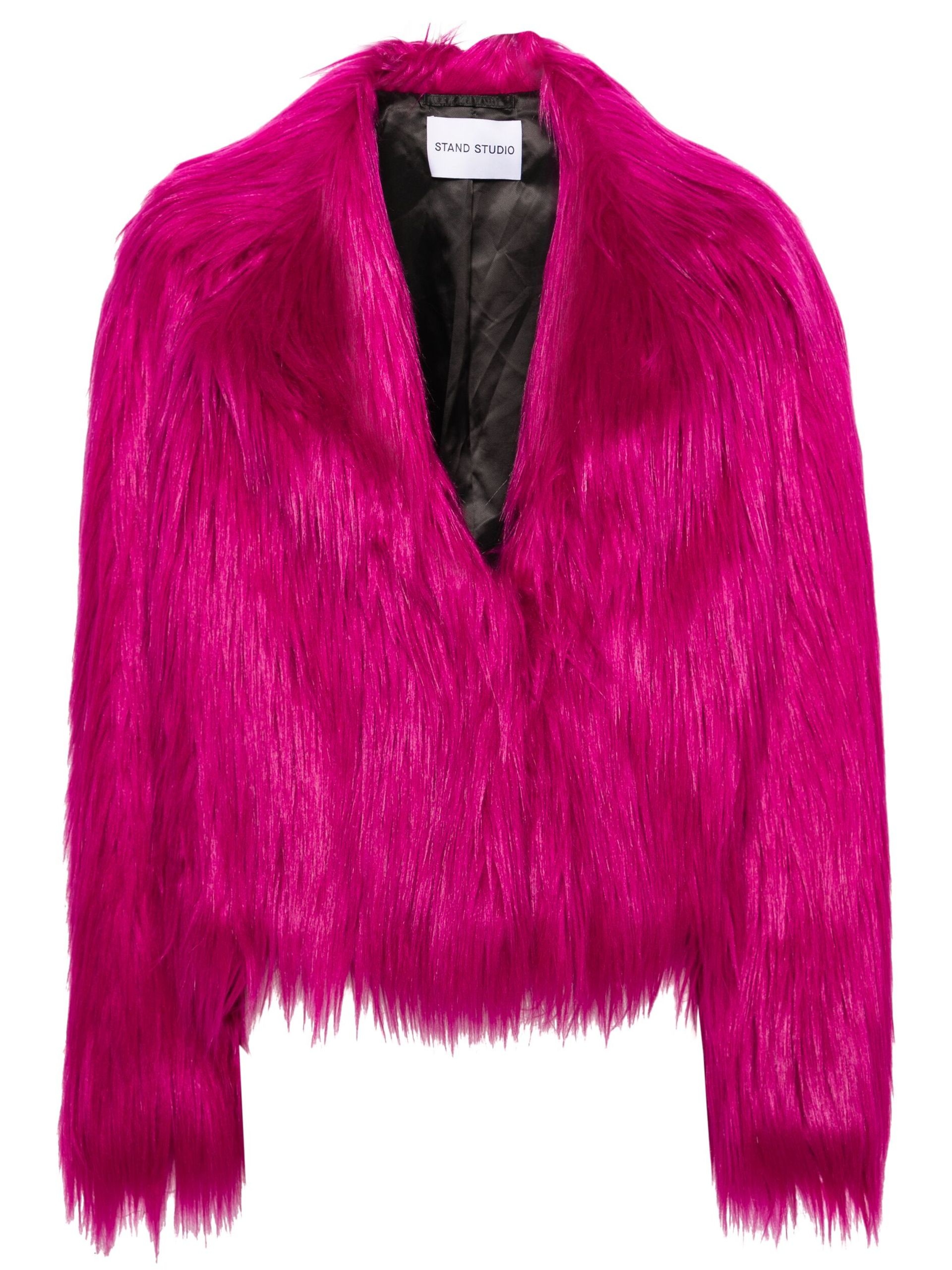 Pink faux-fur jacket - 1