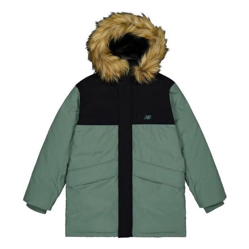 New Balance Warm Long Parka Jacket 'Green Black' AMJ33330-DKJ - 1