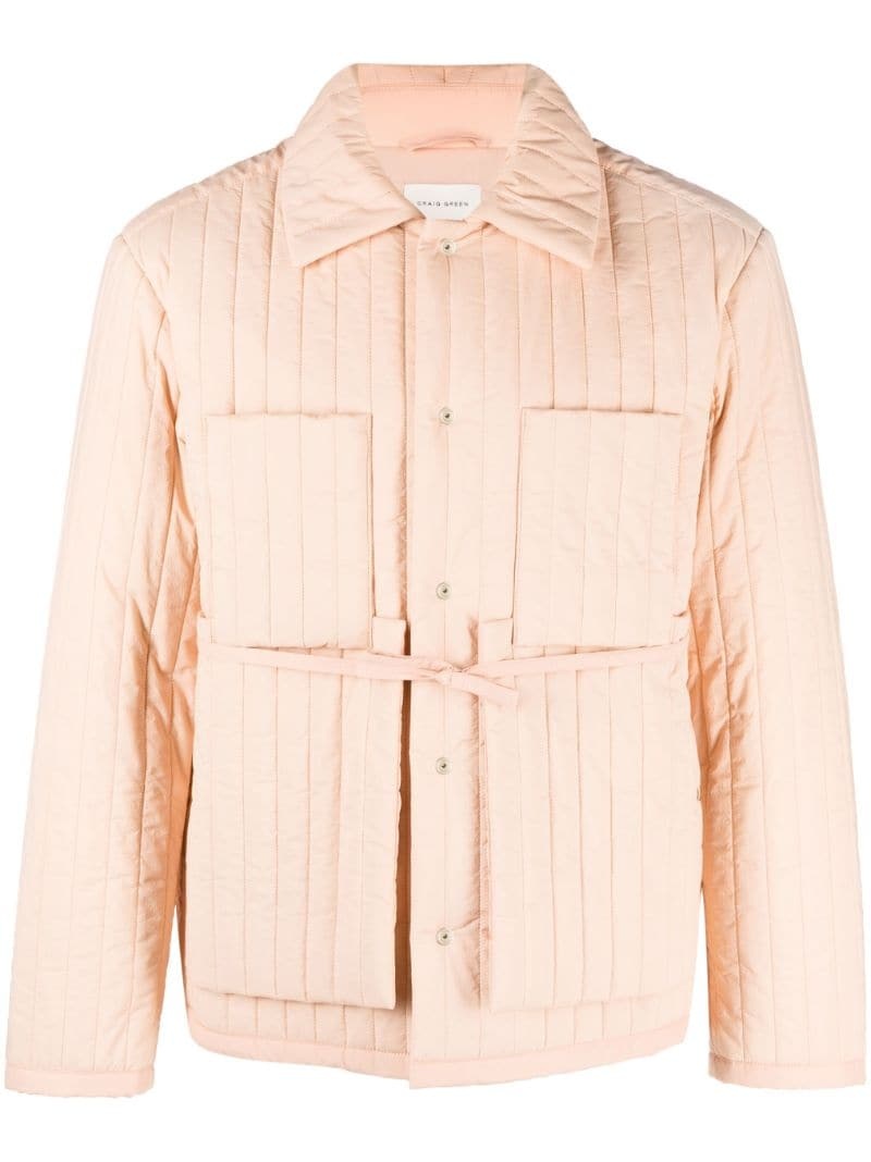 tied-waist quilted jacket - 1
