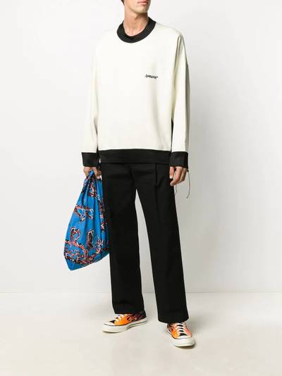 Ambush logo-embroidered raw-edge sweatshirt outlook