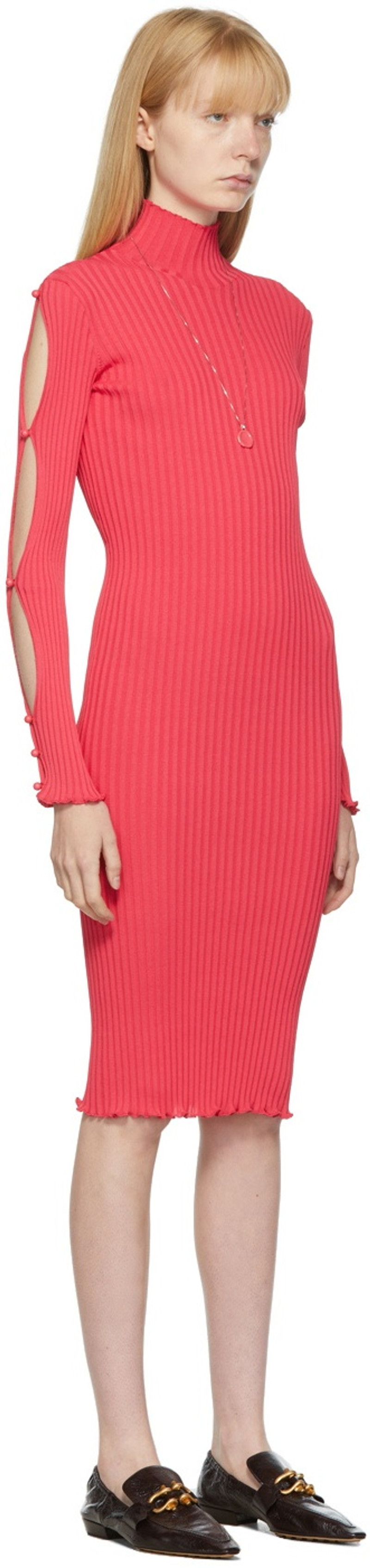 Bottega Veneta Pink Rib Knit Dancer Dress outlook