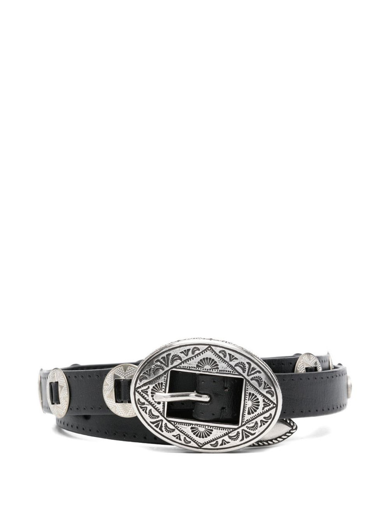 oval-buckle embellished belt 1