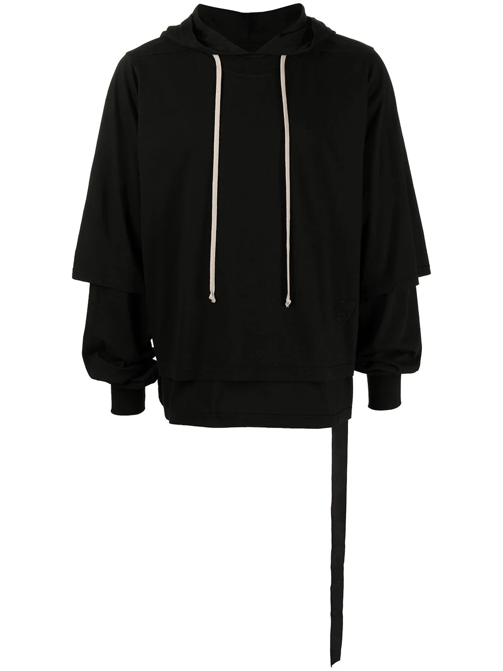 Hustler layered-look cotton hoodie - 1