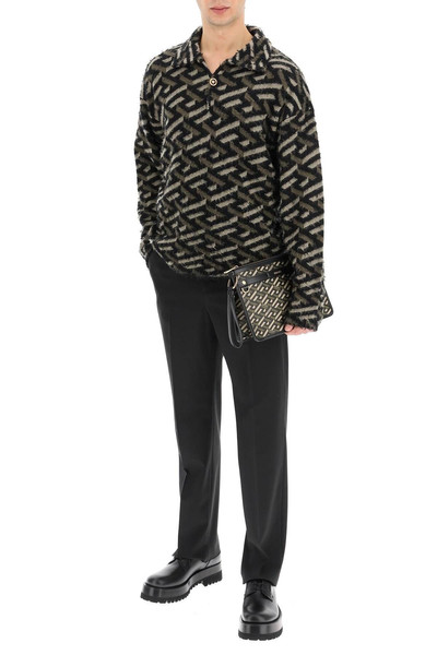 VERSACE BRUSHED JACQUARD WOOL SWEATER outlook