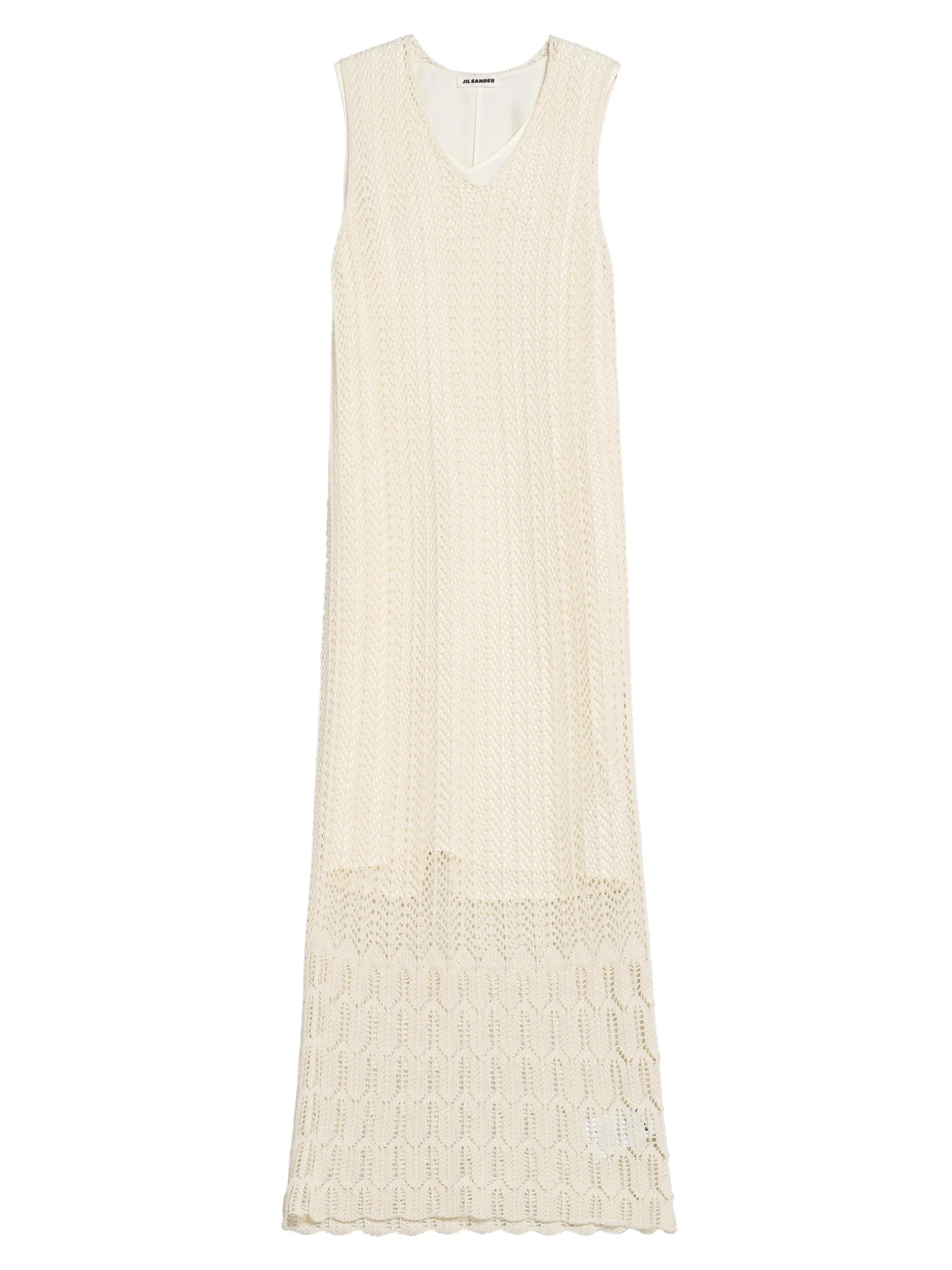 Women's Chevron Knit Cotton Maxi Dress - Eggshell - 1