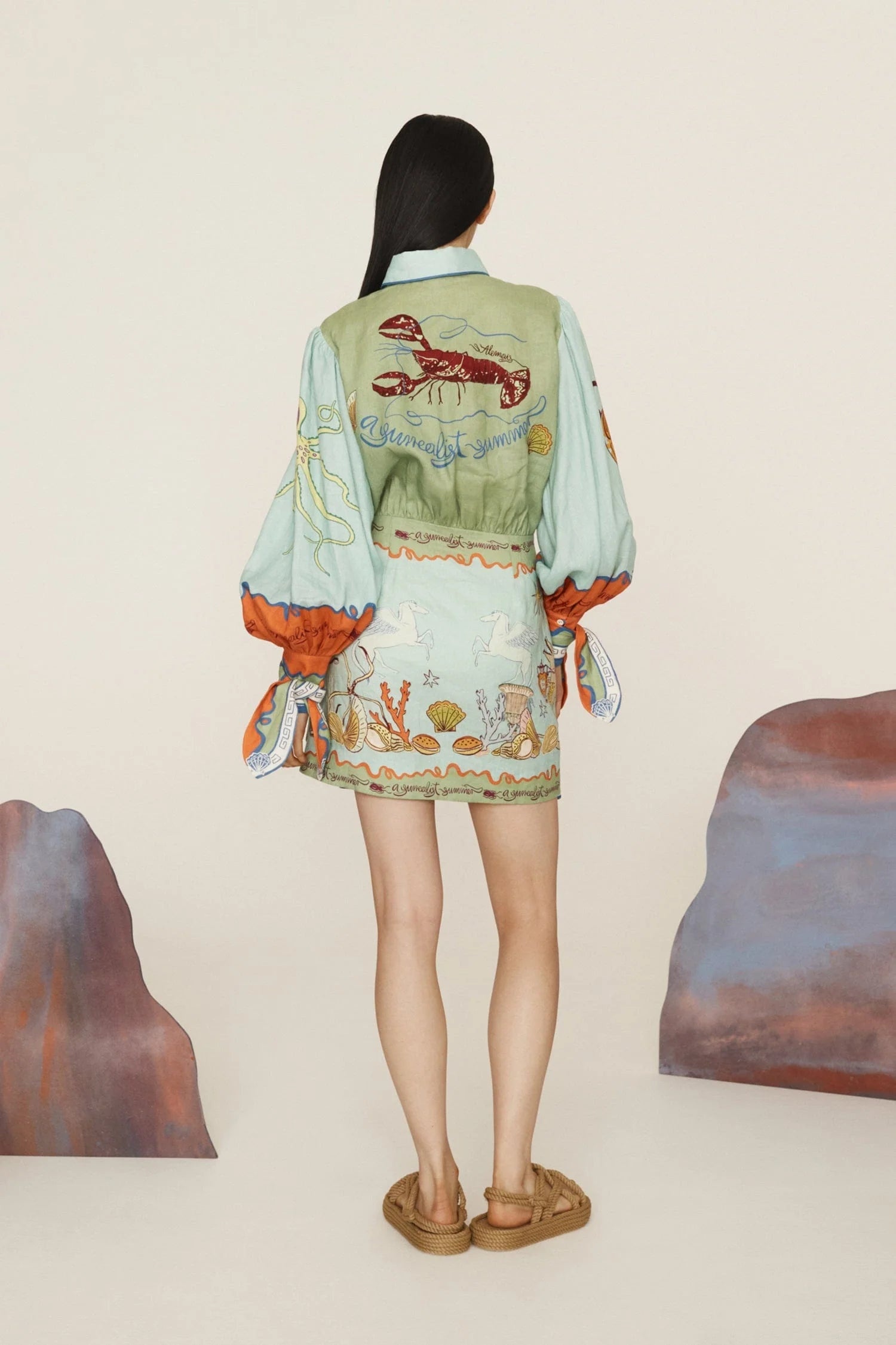 Surrealist Summer Mini Shirtdress - 5