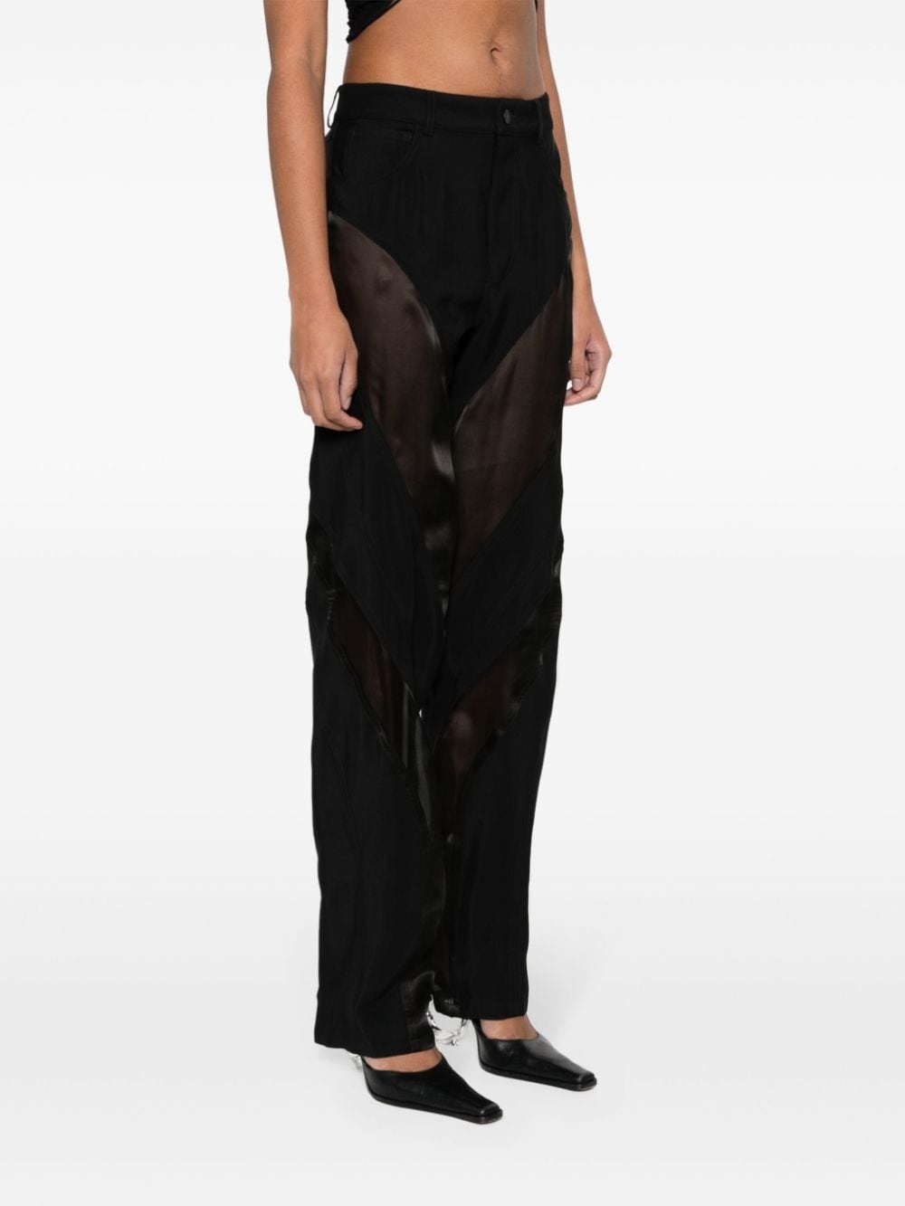 silk-panelled trousers - 3
