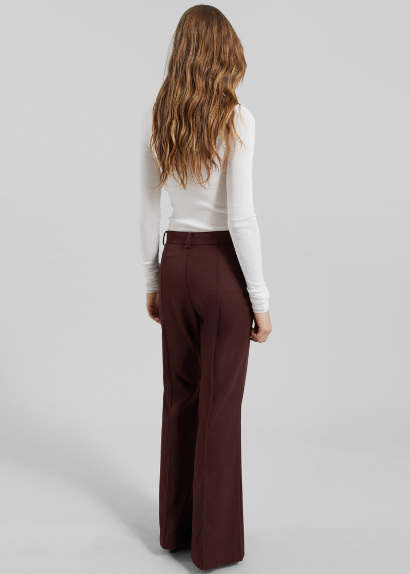 Kvale Pintuck Flared Trousers - Burgundy 7