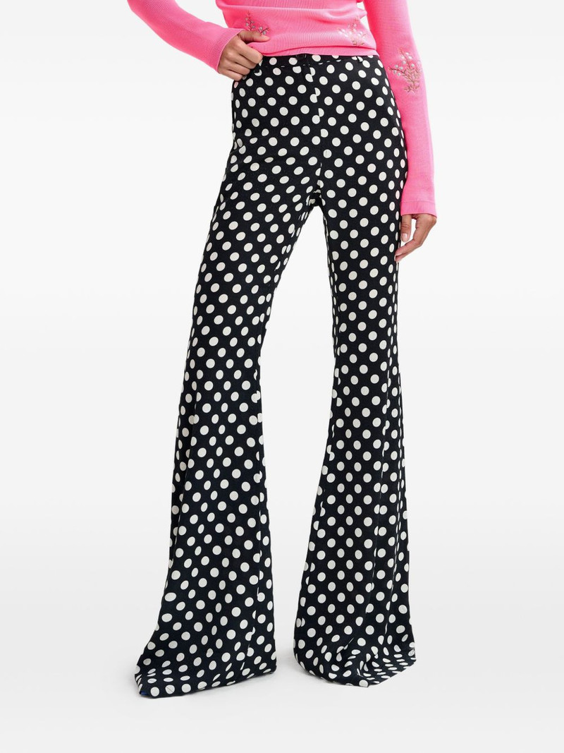 polka-dot flared trousers 1